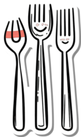 Three Happy Forks Smiling Together In A Row png