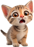 Fun kitten icon with exaggerated expressions for creative projects. . png