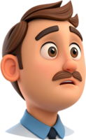 Modern clipart with man emoji face displaying multiple emotional tones. . png