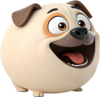 Cartoon puppy emoji with a sweet face and joyful expression. . png
