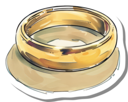 A Golden Ring Rests on a Beige Surface png