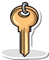 A Golden Key with a Ring Attached to it png