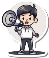 Boy Announcing News Using A Megaphone png