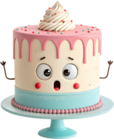 Joyful cake cartoon for party themes and festive event design clipart. . png
