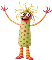 Animated monster with funny expressions and playful personality. . png