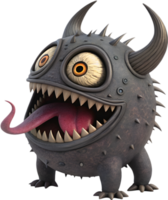 Goofy monster with animated expressions and playful features. . png