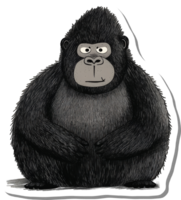A large gorilla sits patiently in grayscale png