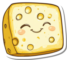 A Happy Smiling Cube Of Swiss Cheese png