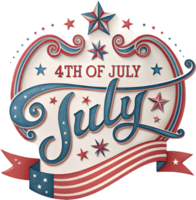 4th of July Independence Day emblem celebrating freedom in America. . png