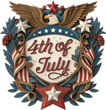 americano independencia día 4to de julio libertad logo emblema. . png