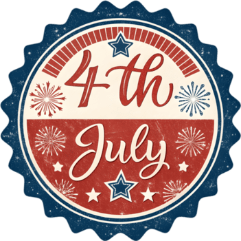 4to de julio emblema logo celebrando americano independencia. . png