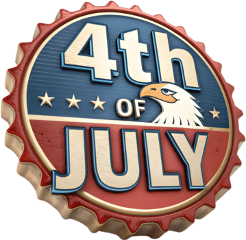 patriótico emblema para el 4to de julio celebracion con bandera motivos . png