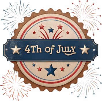 patriótico 4to de julio emblema con estrellas y rayas bandera. . png