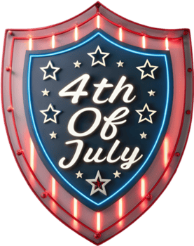 independencia día emblema con un festivo 4to de julio diseño. . png