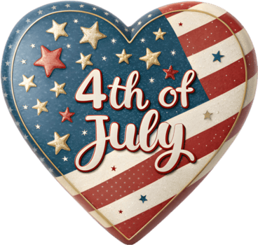 4to de julio emblema con fuegos artificiales y el americano bandera. . png