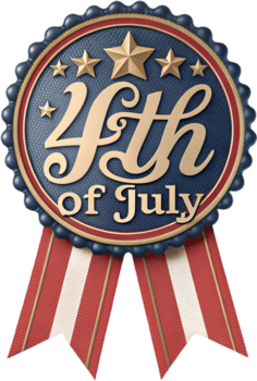 independencia día logo con fuegos artificiales y el americano águila símbolo. . png