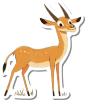 A Happy Cartoon Impala Stands in the Grass png