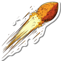 Fiery Projectile Exploding Through Space at High Speed png