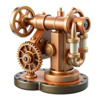 Steampunk 3D Render of Intricate Cogs and Gears Machine png