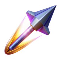 3D Render of a Futuristic Projectile Speeding Through Space png