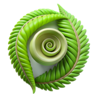 3D Render of Spiral Fern Leaves Abstract Background Image png