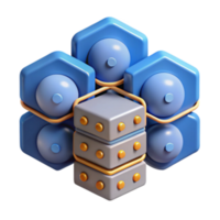 Abstract 3D Render Hexagon and Cube Network Illustration png