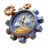 3D Render Clockwork Gears Abstract Background Image png