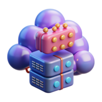 3D Illustration Cloud Computing Servers Network Data Storage Abstract Background png