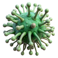 3D Render of a Virus Particle Microscopic View Green png