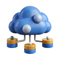 3D Render Cloud Computing Network Illustration Servers Database Storage png