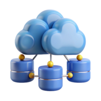3D Illustration Cloud Computing Network Data Storage Servers png