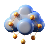 3D Illustration Network Cloud Computing Abstract Background png