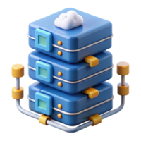 3D Illustration Stacked Servers Cloud Computing Network Data Center png