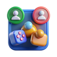 3D Render Colorful App Icon Design Game Interface Elements png