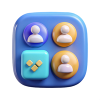 3D Render of App Icon User Interface Design Group Members png
