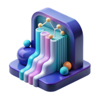 Abstract 3D Render of Colorful Data Visualization png