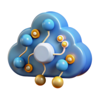 3D Render of Abstract Cloud Computing Network Illustration png