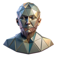 Geometric Low Poly 3D Model Bust Abstract Rendering png