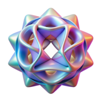 Iridescent Geometric Shape Design, Colorful Starburst Structure, Digital Art, Modern Graphic Resource, Synthwave Style, Fluid Form, Background, Render, Geometric Pattern, Irridescent Texture png