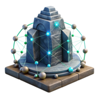 Stone Structure 3D Render Illustration Network Connections Abstract Background png
