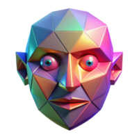 Abstract 3D Render of a Colorful Geometric Human Face png