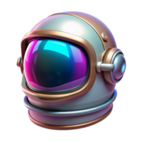 Astronaut Helmet 3D Render Space Exploration, Futuristic Design, Retro Sci-Fi, Gold Accents, Colorful Visor, Cyberpunk Style, Game Asset, Virtual Reality, Space Suit, Cosmic Adventure png