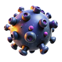 3D Render of a Microscopic Virus Particle, Detailed Cellular Structure, Abstract Viral Background png