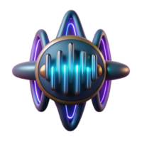 Abstract 3D Render of Sound Wave Visualizer with Glowing Neon Accents png