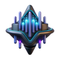 Abstract 3D Render Futuristic Glowing Cyberpunk Spaceship Design png