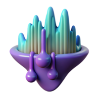 Abstract 3D Render of a Colorful, Wave-like Structure png