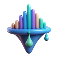 Abstract 3D Render Colorful Pastel Bar Chart Background Image png