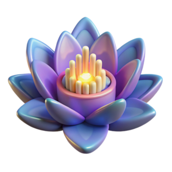 3d hacer de un brillante púrpura loto flor png