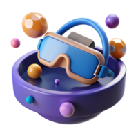 3D Render Virtual Reality Goggles in Colorful Abstract Background png