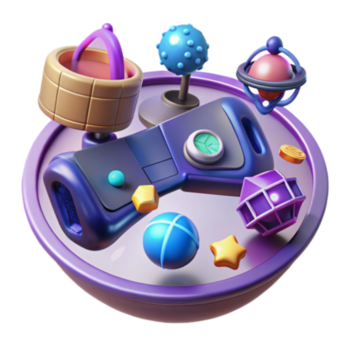 3d hacer vistoso juego controlador con resumen objetos png